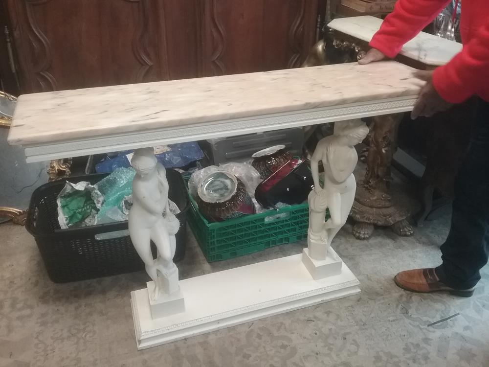 CONSOLE ANTIQUE MARBRE 