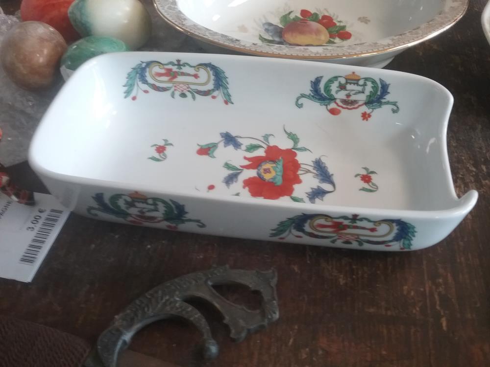 PLAT PORCELAINE DE PARIS DECOR PAVOT