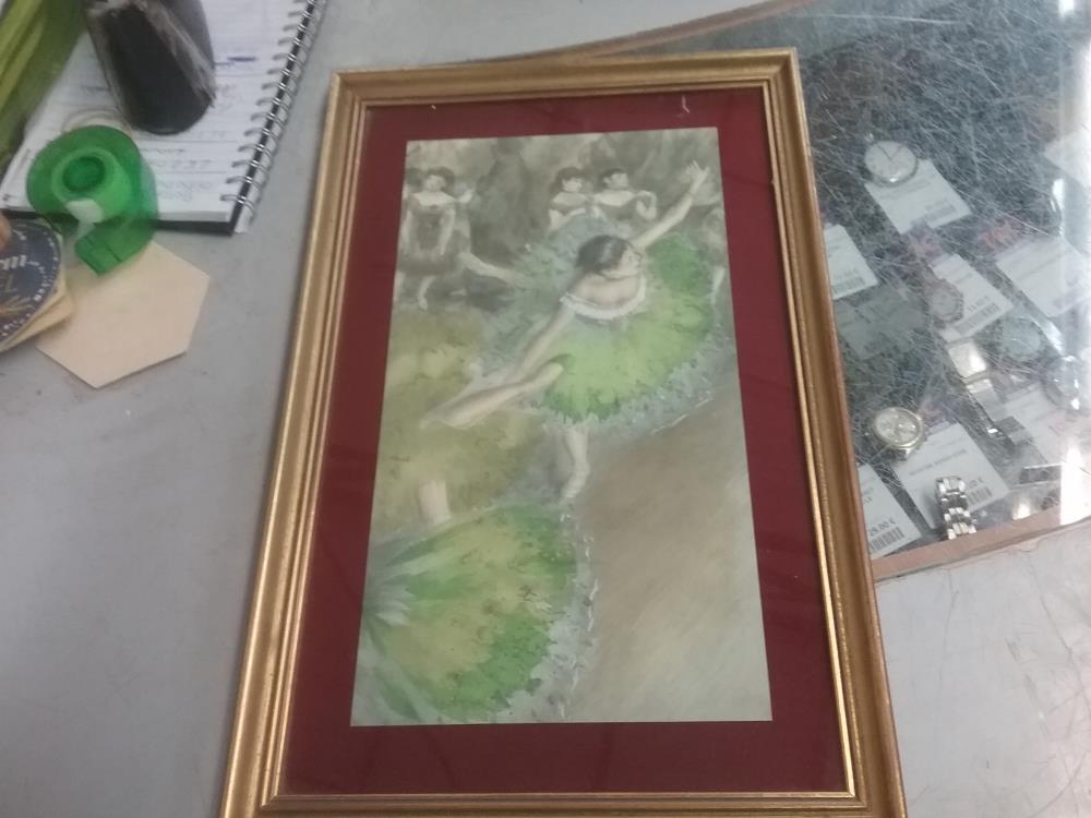 COPIE DEGUA PASTEL DANSEUSE VERTE