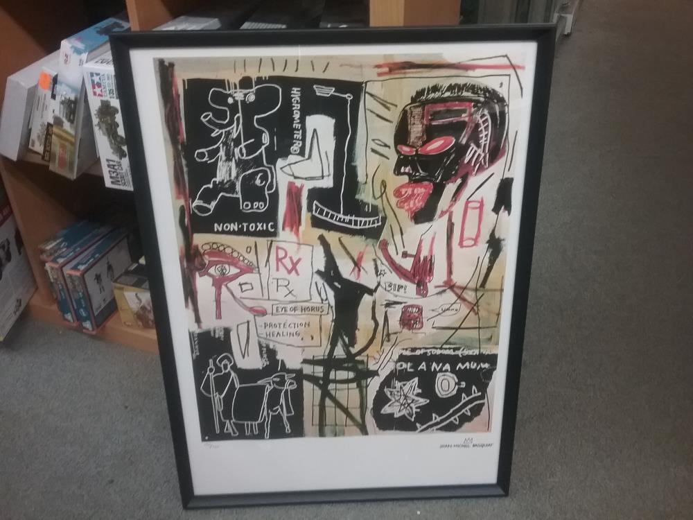 LITHOGRAPHIE SIGNÉE JEAN MICHEL BASQUIAT 170/300 AVEC CERTIFICAT D'AUTHENTICITÉ