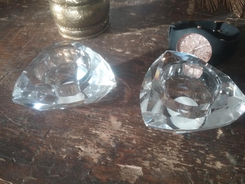 PAIRE DE BOUGEOIRS CRISTAL