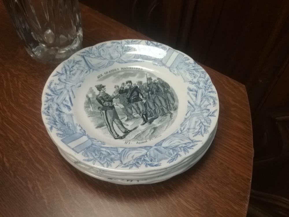 6 ASSIETTES GIEN GDES MANEUVRES