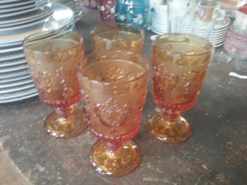 4 VERRES ORANGE