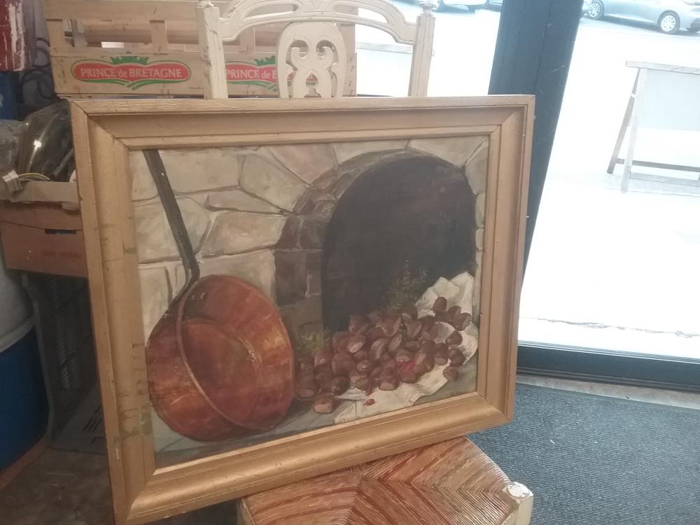 HUILE SUR TOILE  CHATAIGNE 