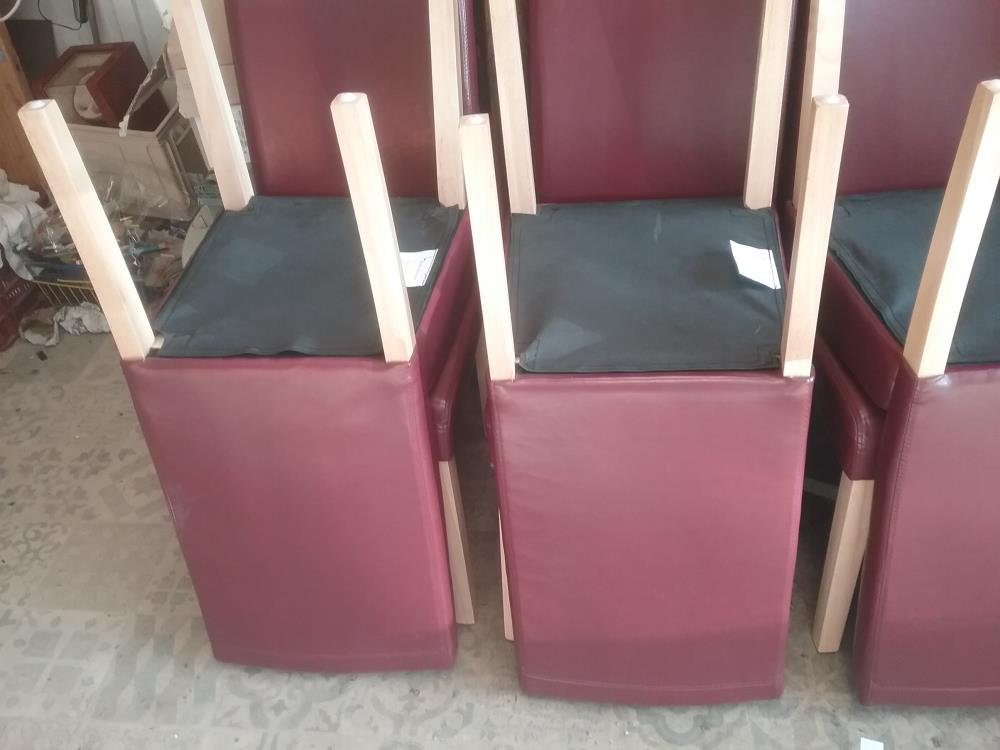 6 CHAISES SKAI BORDEAUX