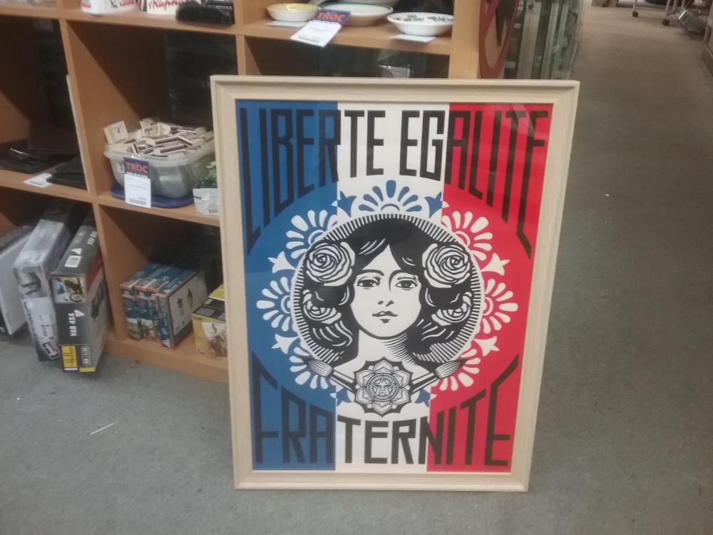 TIRAGE SUR TOILE ''LA RÉPUBLIQUE'' OBEY SHEPARD FAIREY 