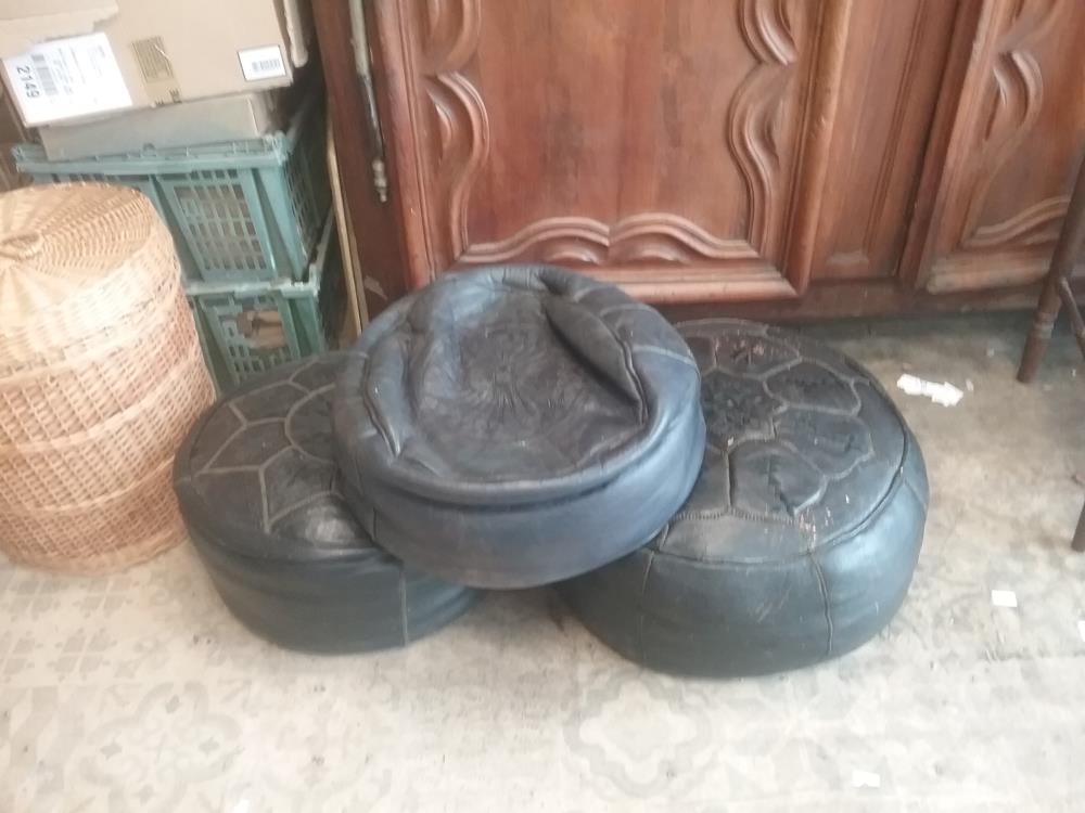 POUF CUIR MAROC