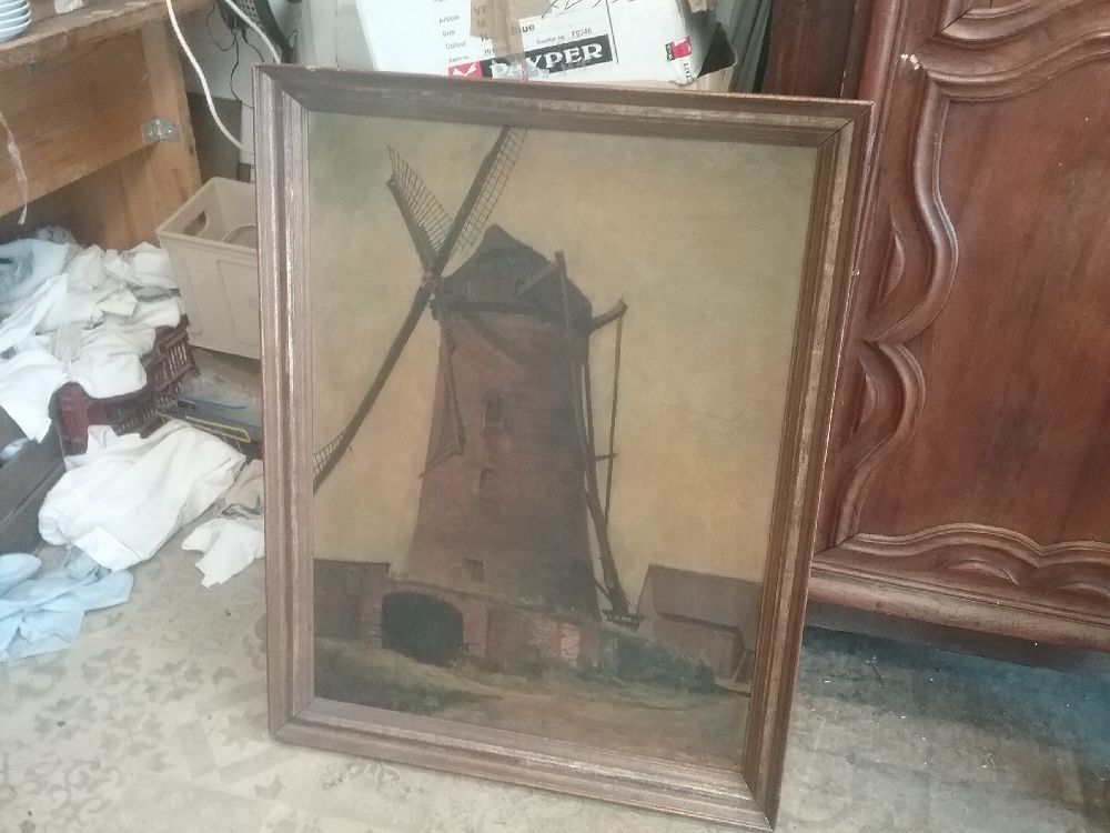 HUILE SUR PANNEAU  MOULIN JOS SUNNEN 
