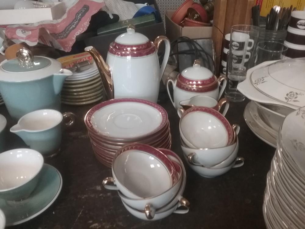 SERVICE CAFE PORCELAINE ROUGE