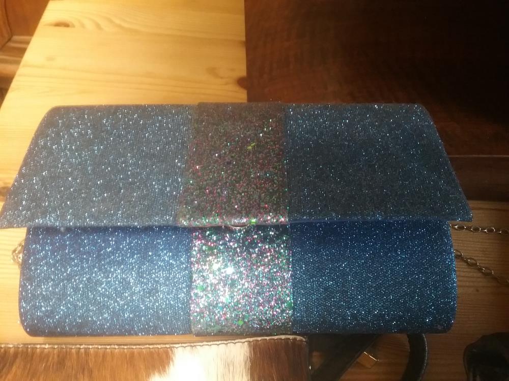 SAC DE SOIREE BLEU PAILLETTES