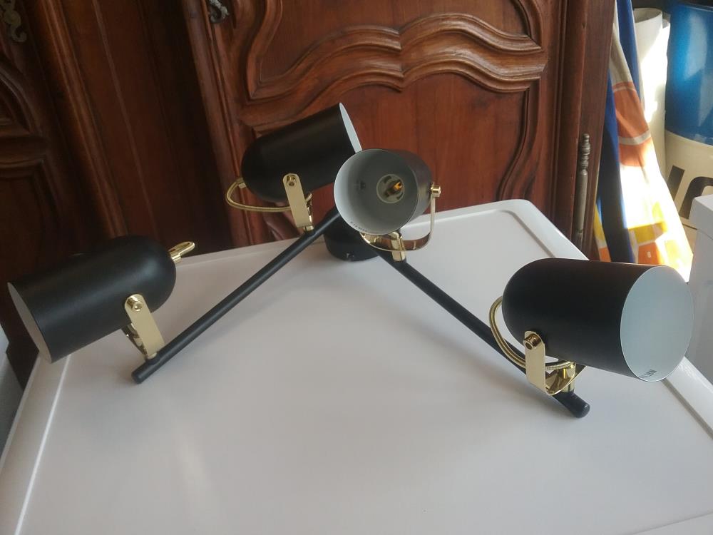 SPOT 4 FEUX NOIR ET DORE