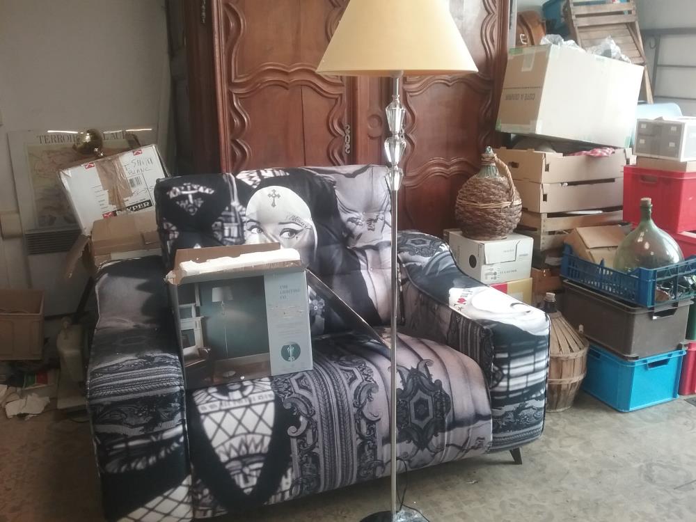 LAMPADAIRE CHROME ET VERRE