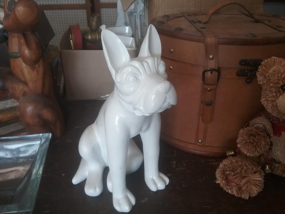 CHIEN CERAMIQUE BLANC