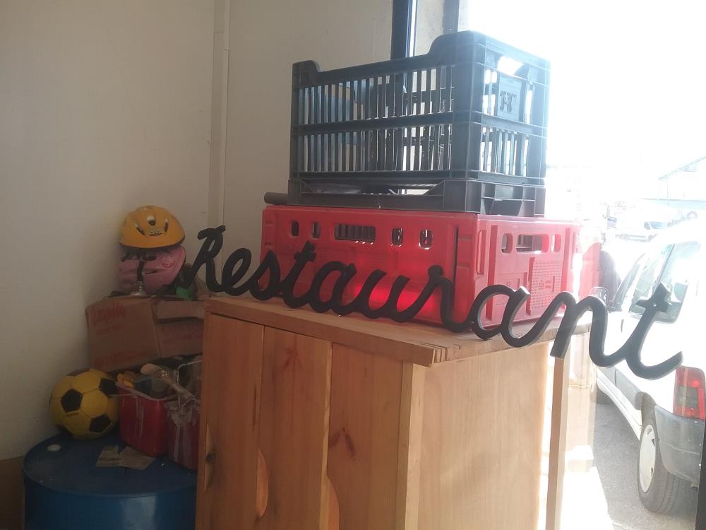 ECRITEAU RESTAURANT METAL 