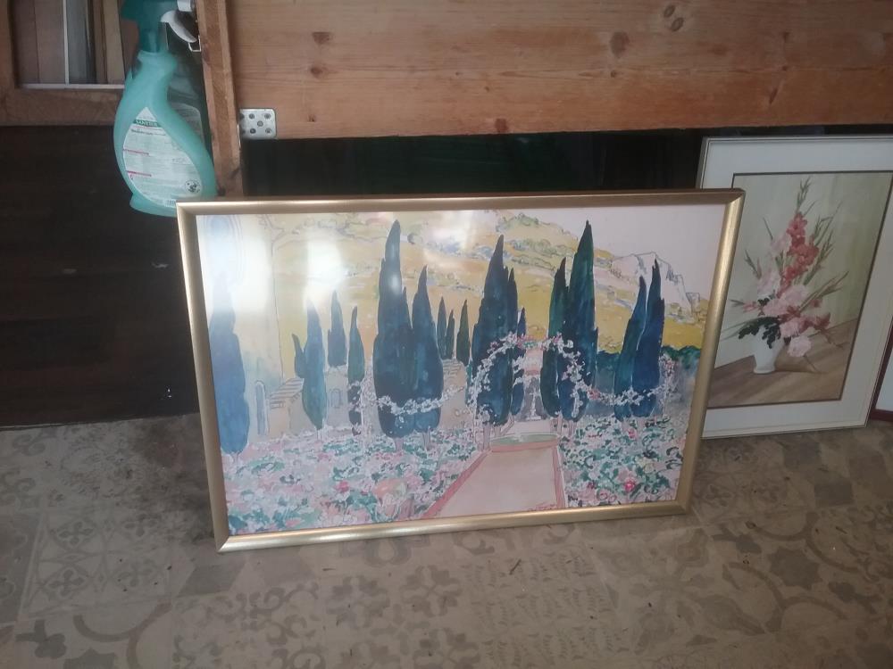 CADRE DORE PEINT SIGNE