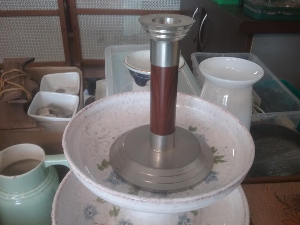 BOUGEOIR METAL ET BOIS 