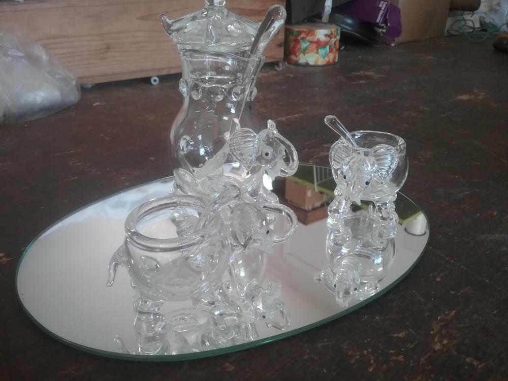 HUILIER ELEPHANTS VERRE ARTISANAL