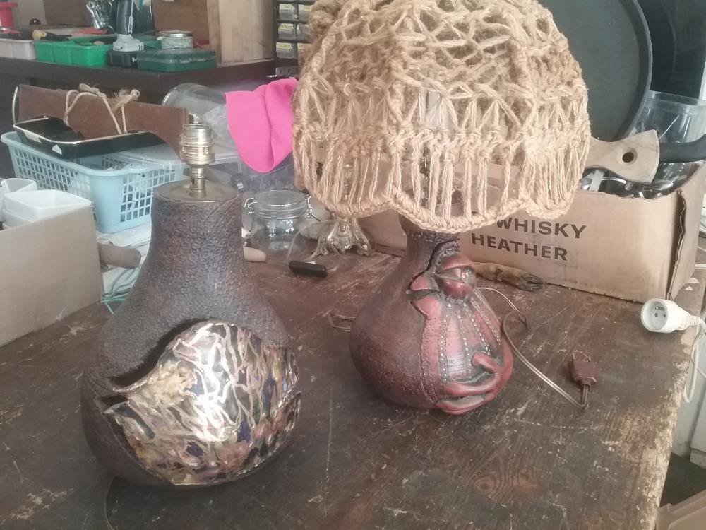 PIED DE LAMPE TERRE CUITE ARTISANALE