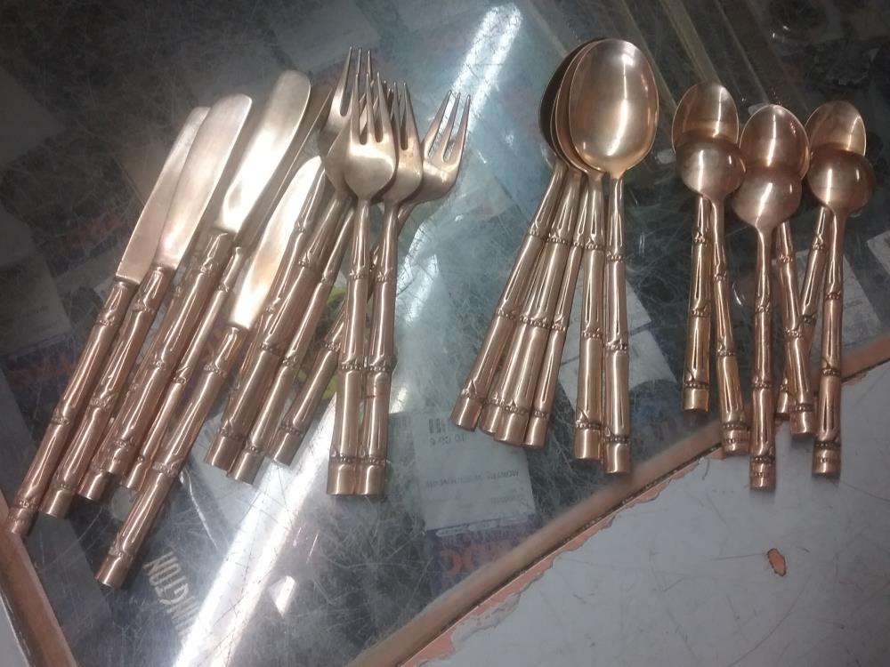 SERVICE DESSERT BAMBOU DORÉ 24P