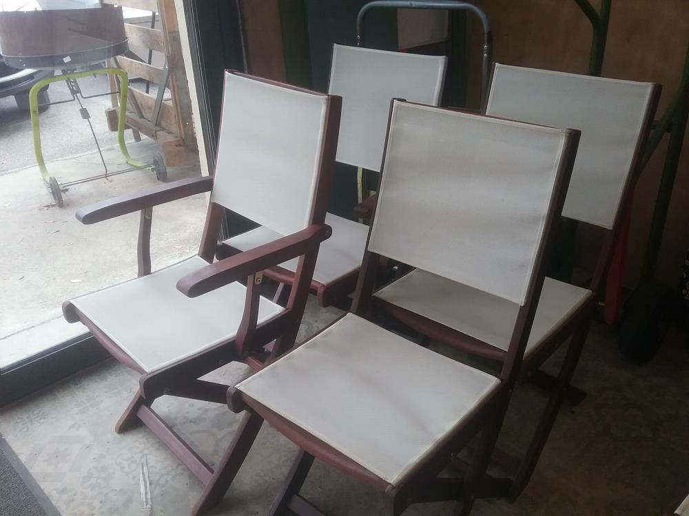 2 FAUTEUILS ET 2 CHAISES JARDIN PLIANTES