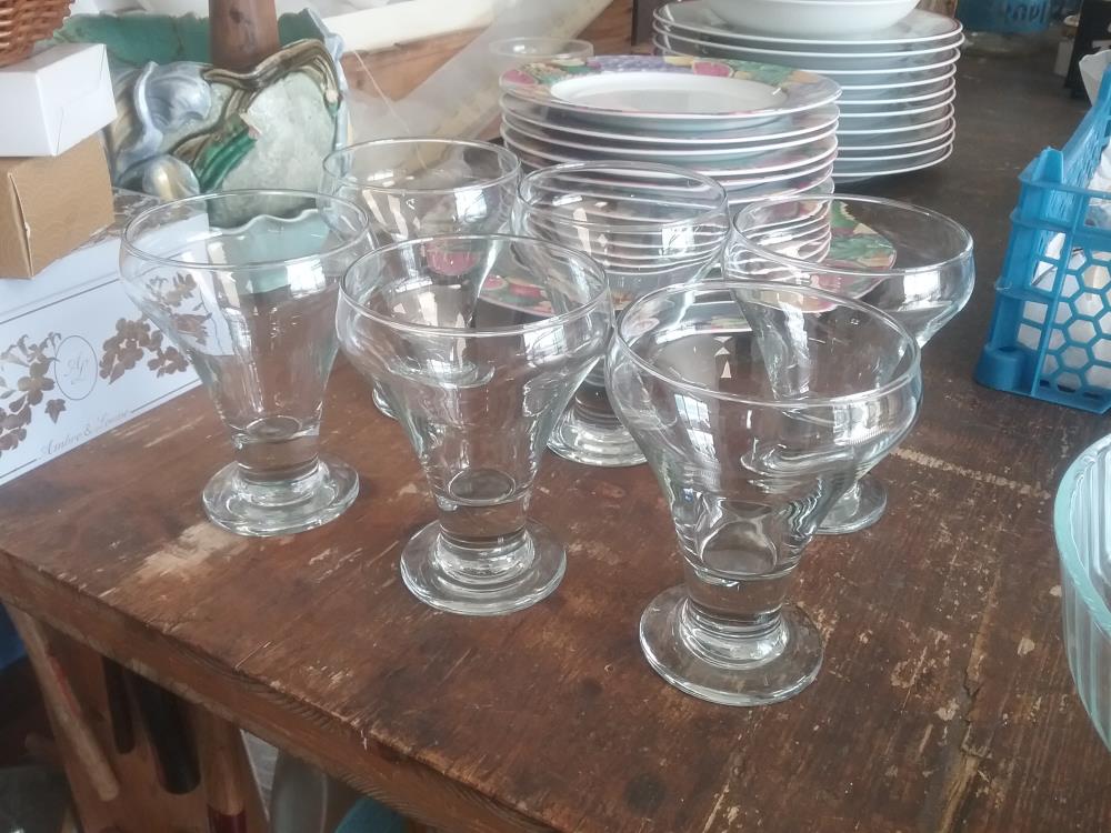 6 COUPES A GLACE VERRE 