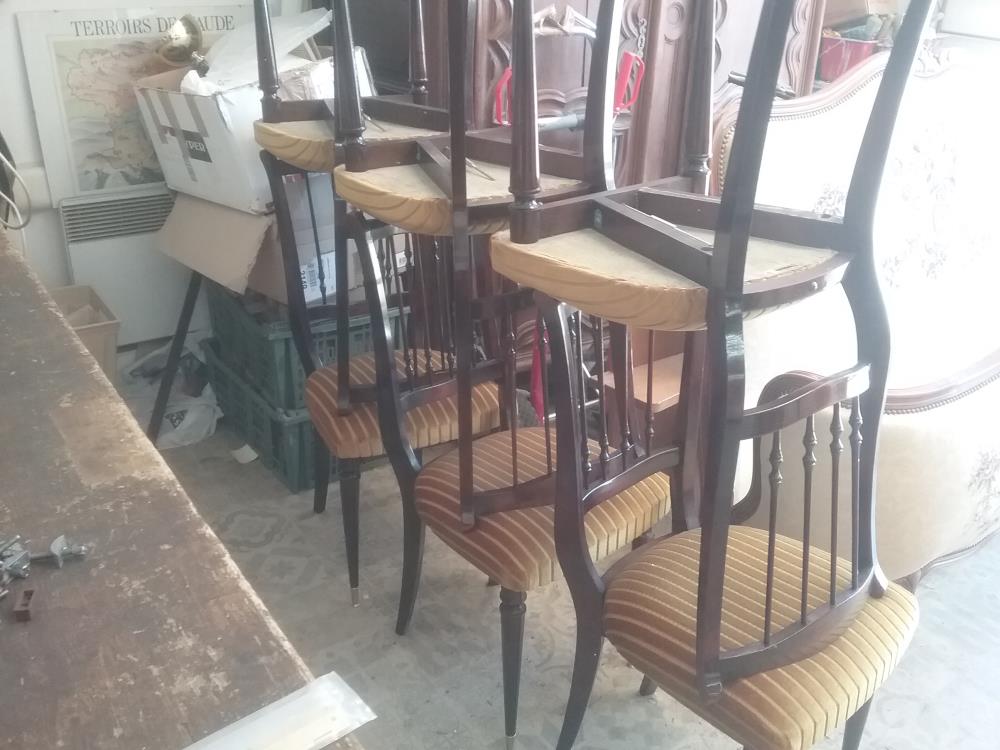 6 CHAISES JAUNE AN50