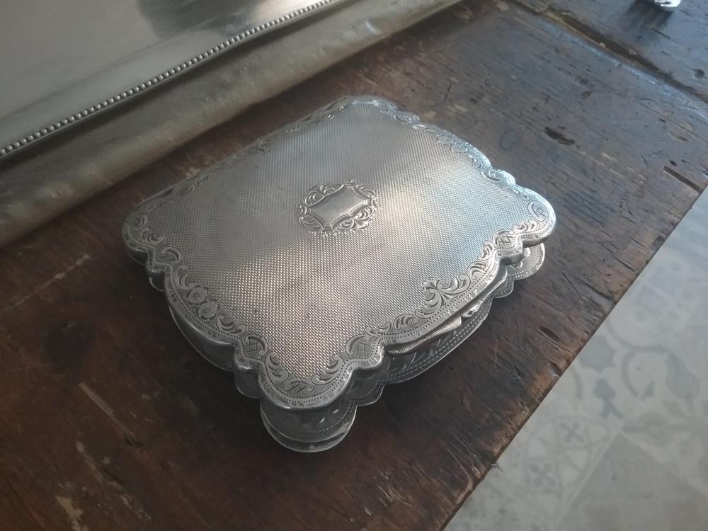 POUDRIER ANCIEN ARGENT TCHEQUE A50G