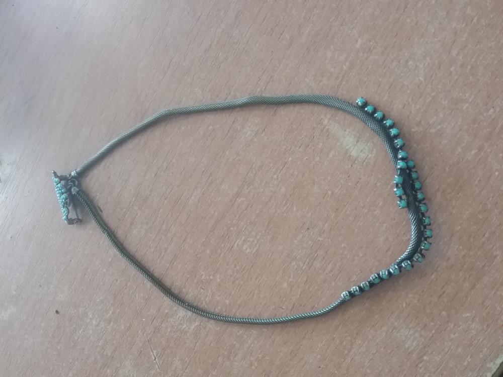 COLLIER ET BROCHE ARGENT ET TURQUOISES 