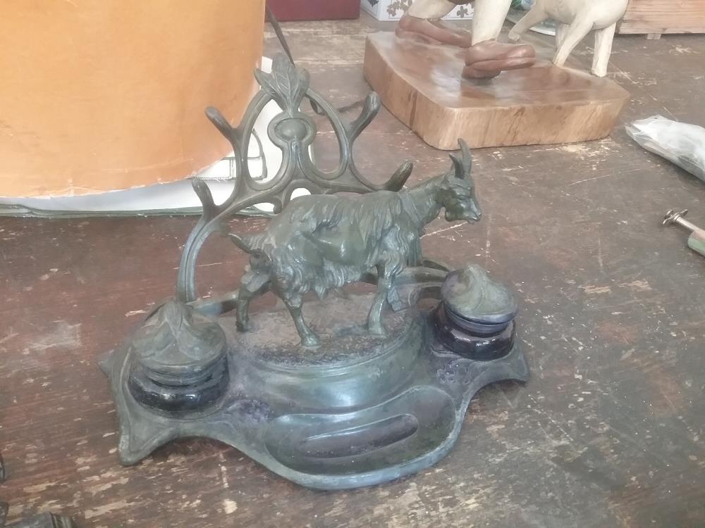 ENCRIER REGULE ET VERRE 