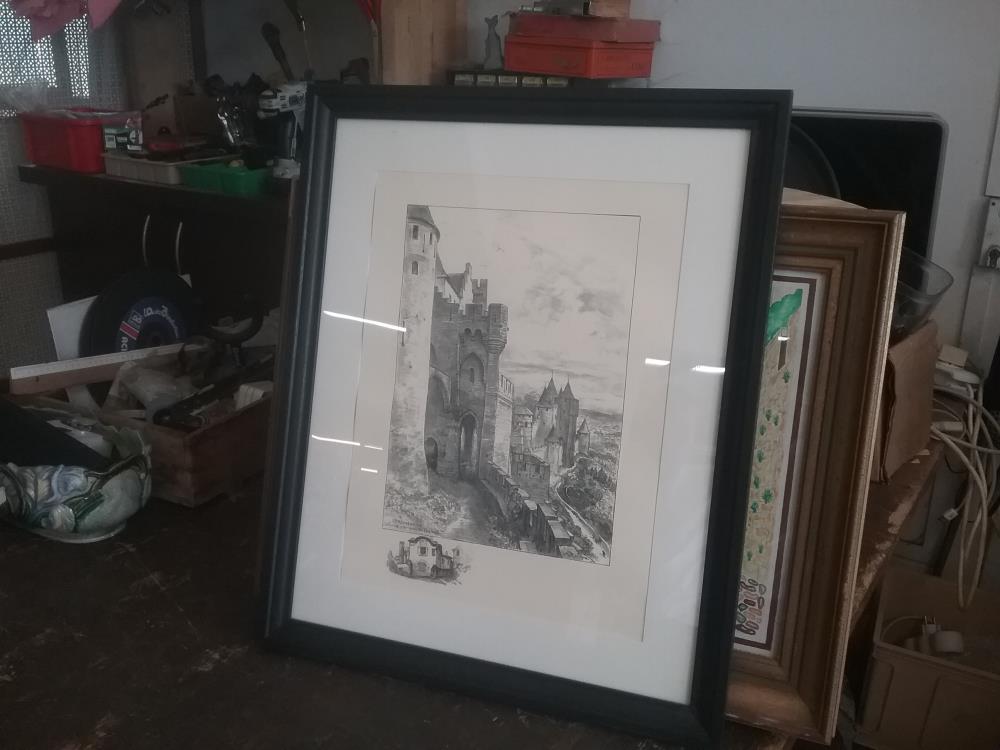 CADRE GRAVURE CARCASSONNE