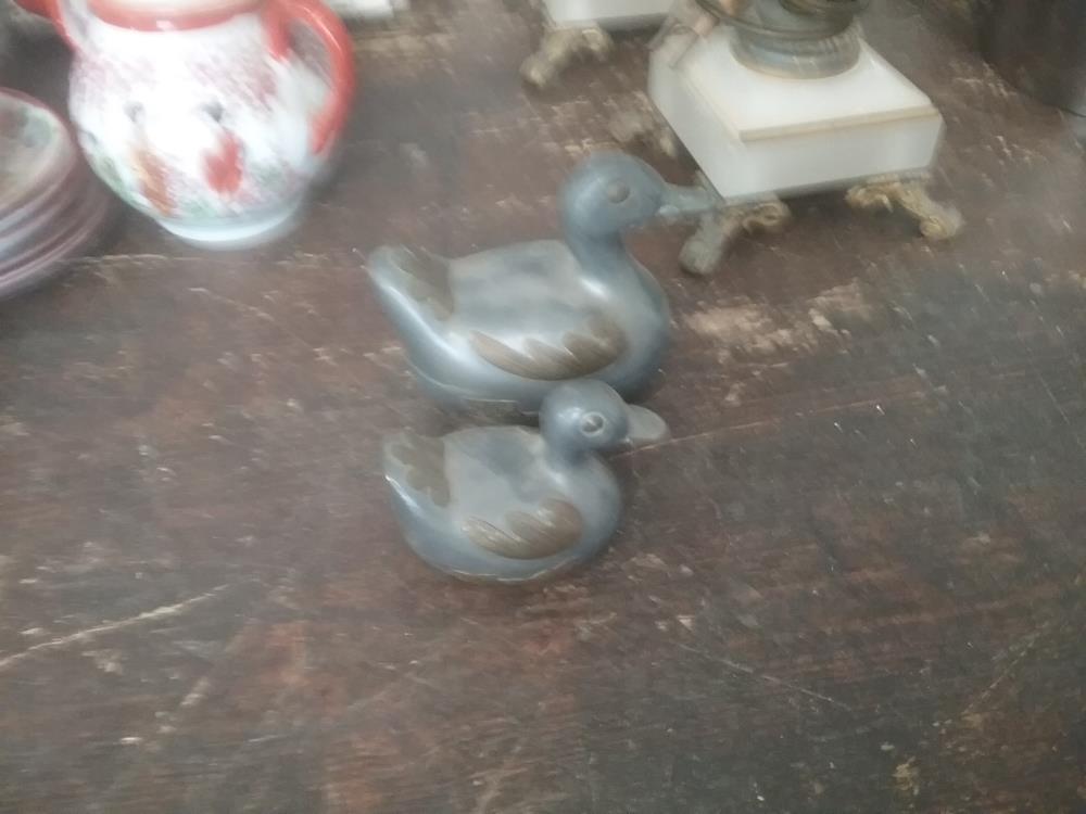 PAIRE DE CANARD BOITE ETAIN