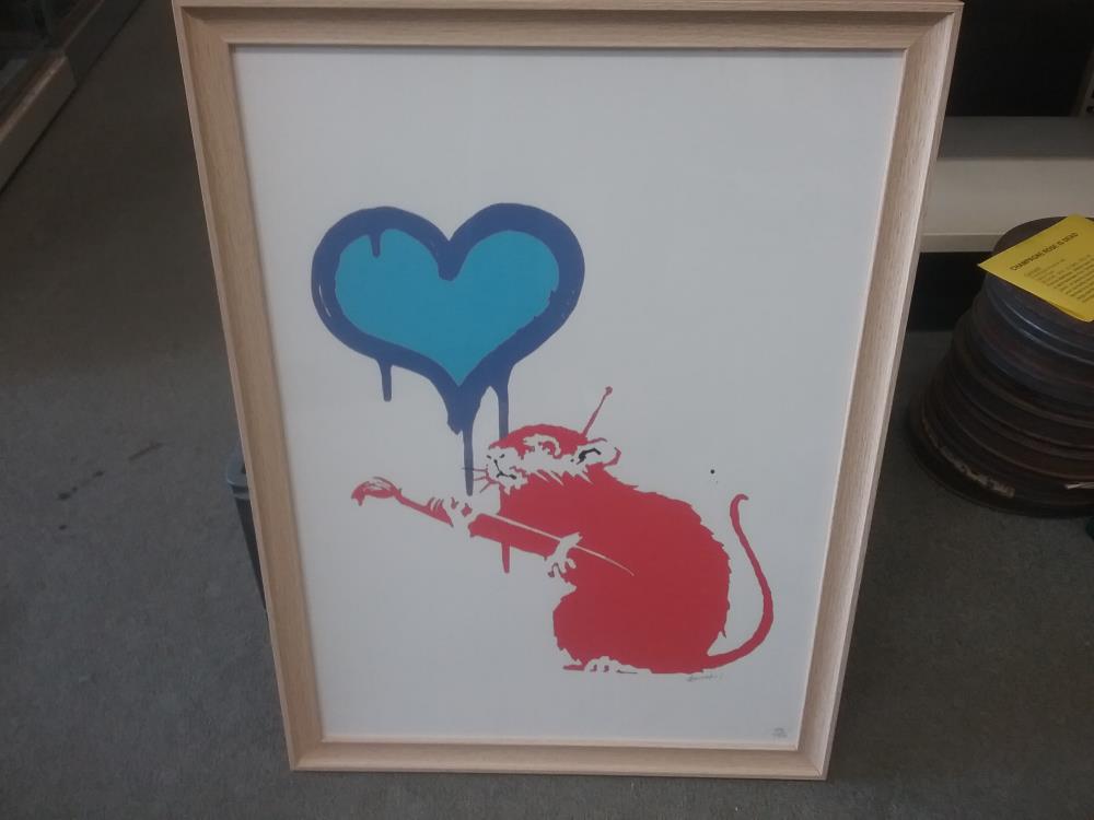 LITHOGRAPHIE SIGNEE BANKSY 129/150 AVEC CERTIFICAT D AUTHENTICITÉ 