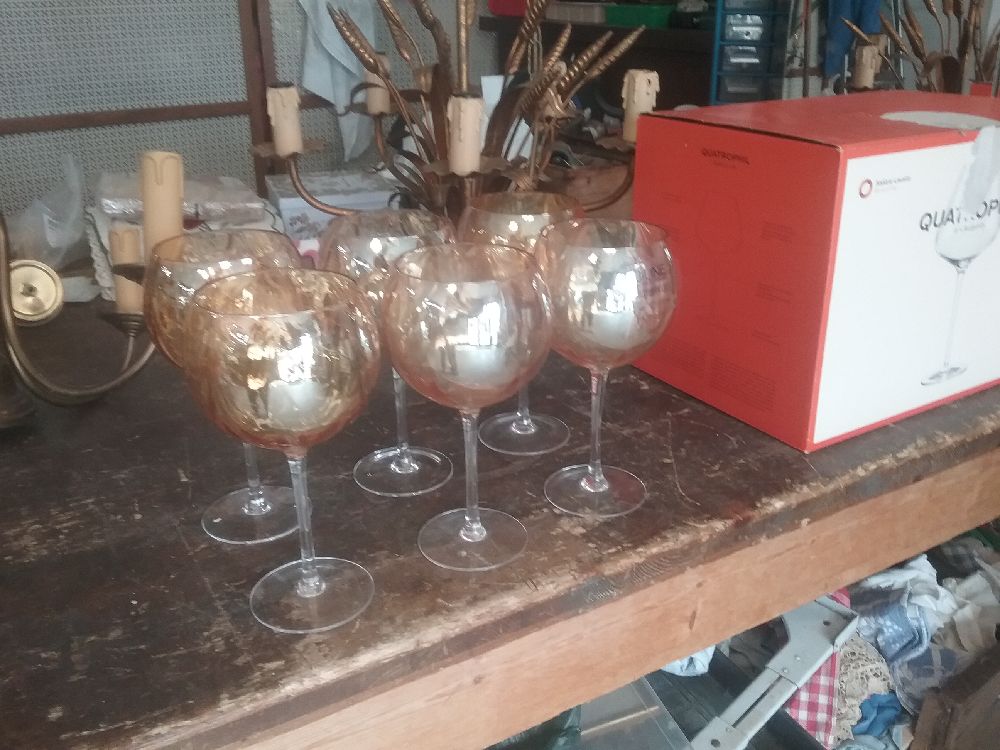 6 GRANDS VERRES A PIED DORE