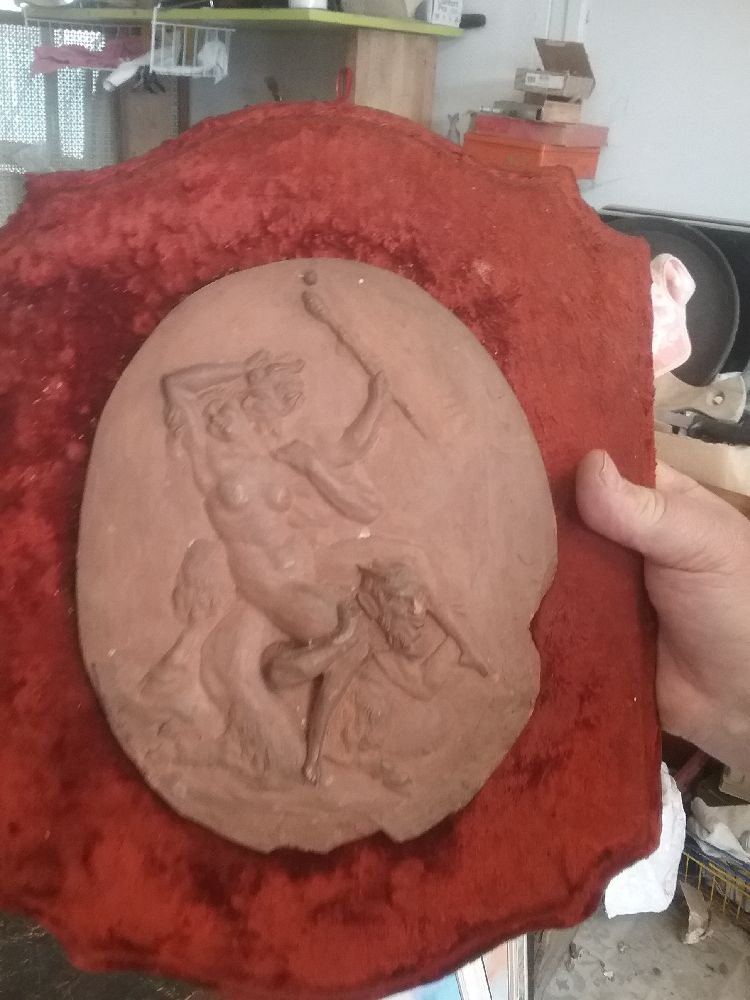 PLAQUE TERRE CUITE ANCIENNE