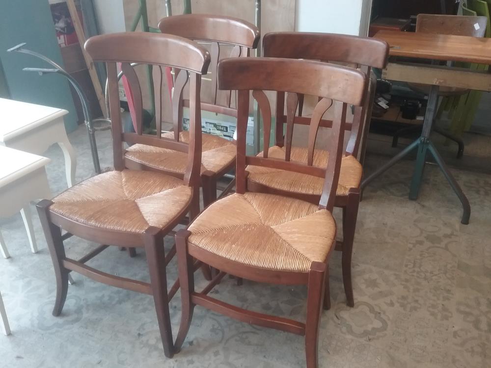 4 CHAISE PAILLEES