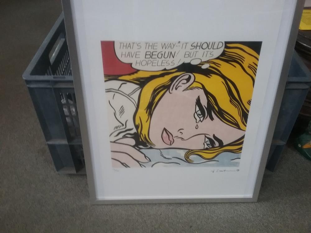 LITHOGRAPHIE SIGNEE ROY LICHTENSTEIN 23/150 AVEC CERTIFICAT D'AUTHENTICITÉ 