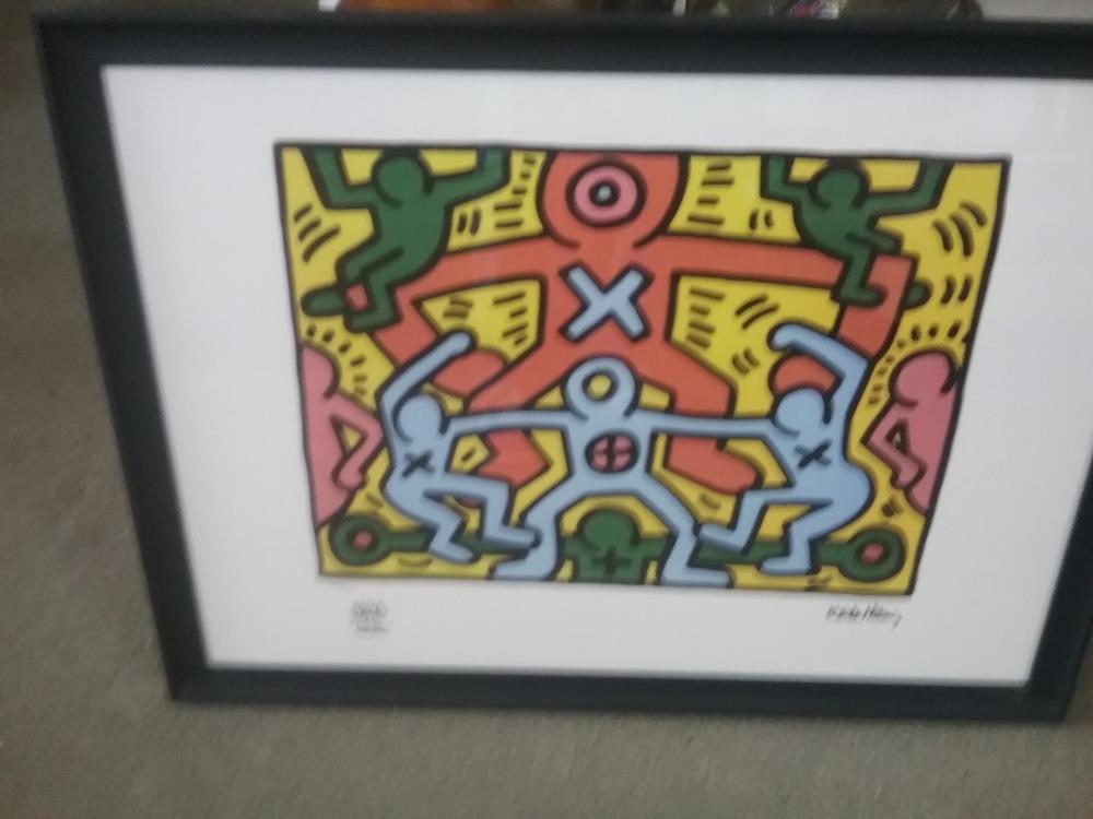 LITHOGRAPHIE SIGNÉE KEITH HARING 99/150 AVEC CERTIFICAT D'AUTHENTICITÉ 