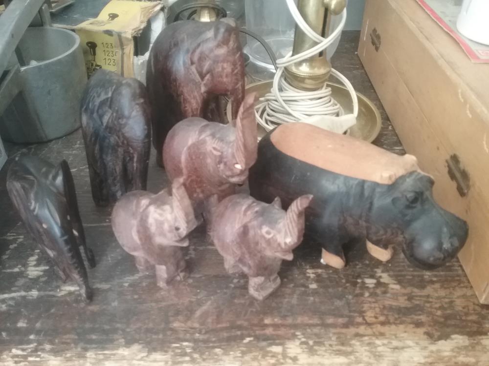 LOT ANIMAUX AFRIQUE BOIS 