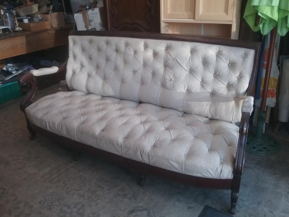 BANQUETTE ANCIENNE ACAJOU
