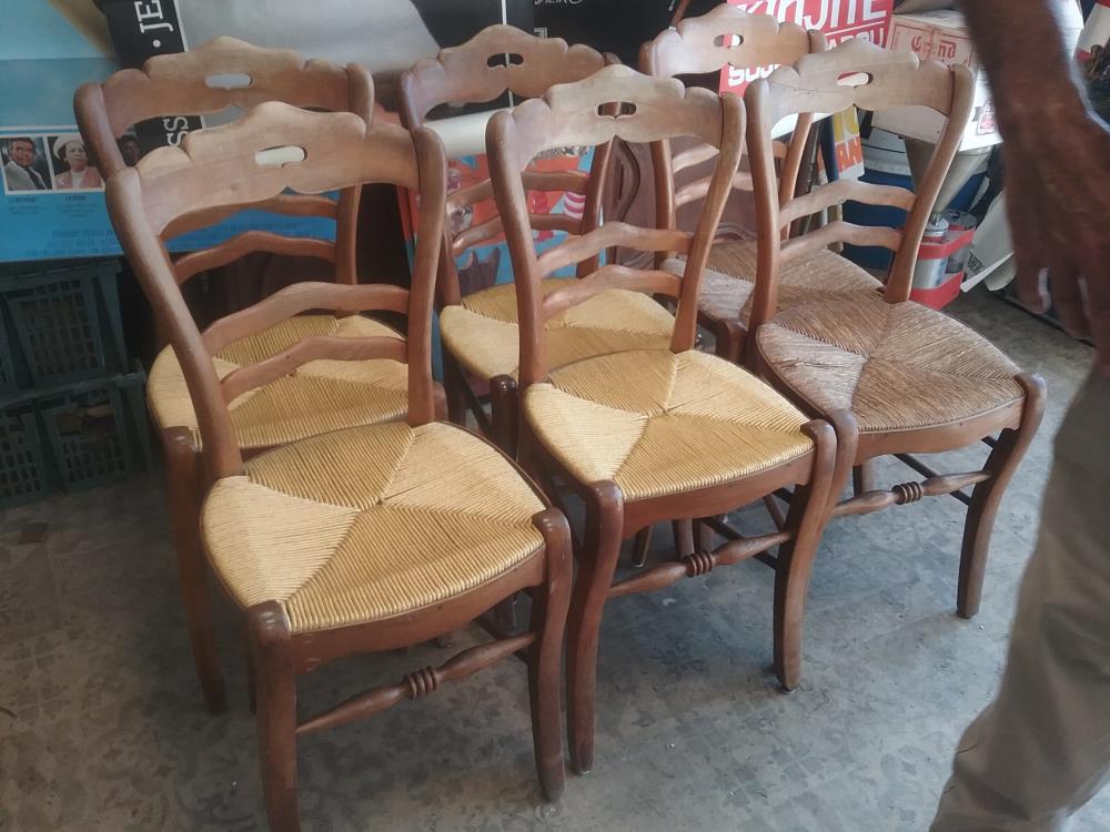 6 CHAISES PAILLEES 
