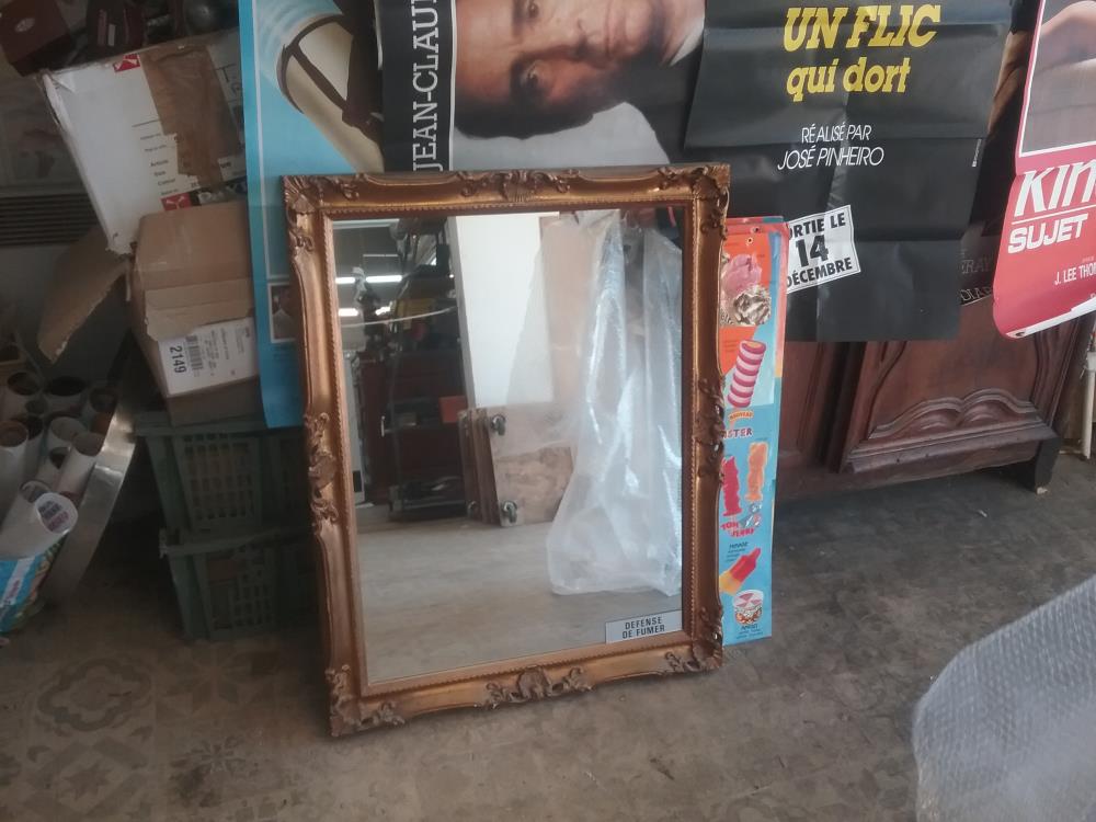 CADRE MIROIR DORE