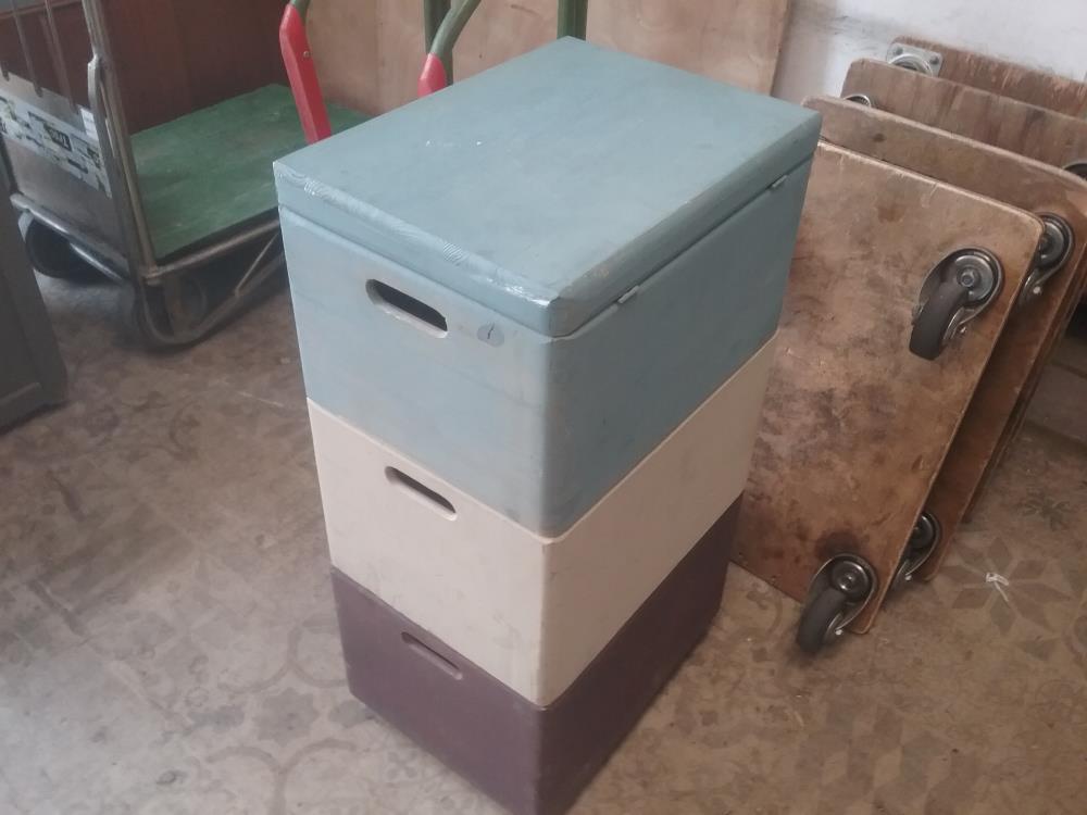 MEUBLE RANGEMENT 3 CAISSES BOIS