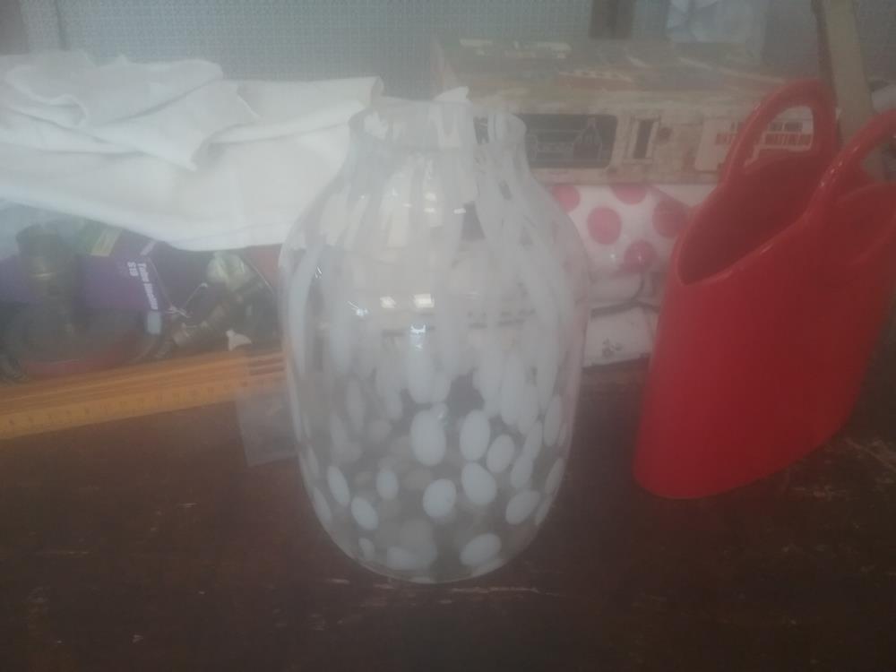 VASE VERRE ET BLANC