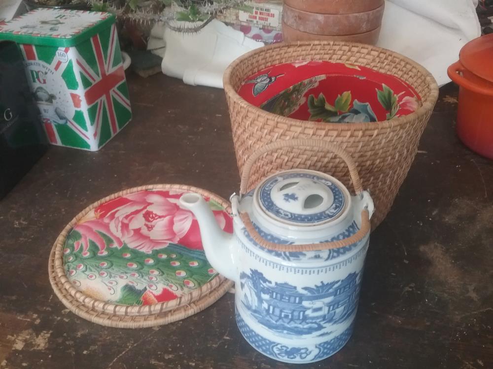 PANIER ET THEIERE DECOR ASIE