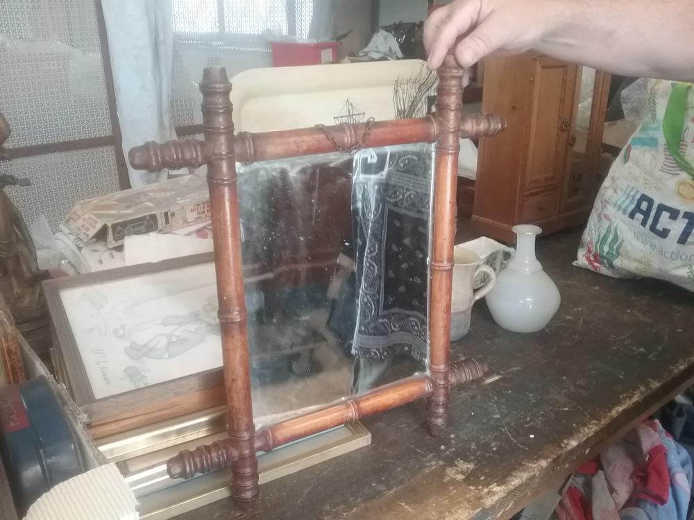 MIROIR BOIS TOURNE BAMBOU