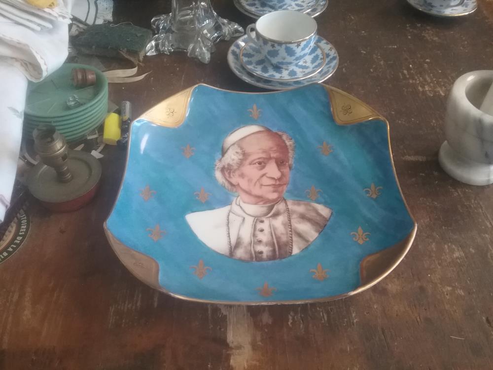 ASSIETTE PAPE ANCIENNE DECO