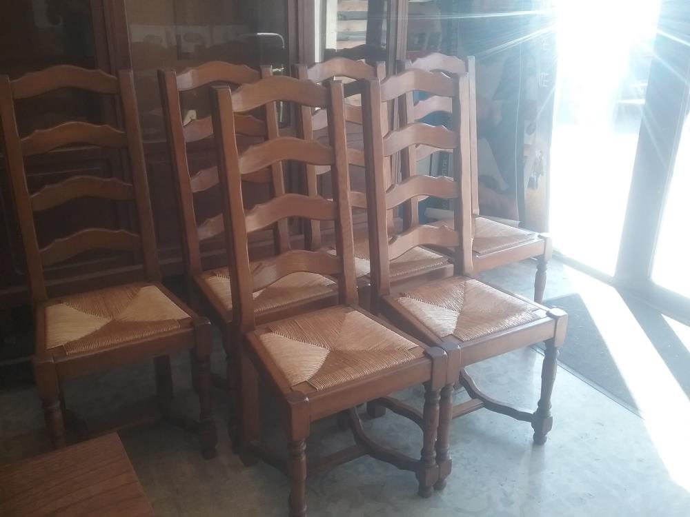 6 CHAISES PAILLEES RUSTIQUES 