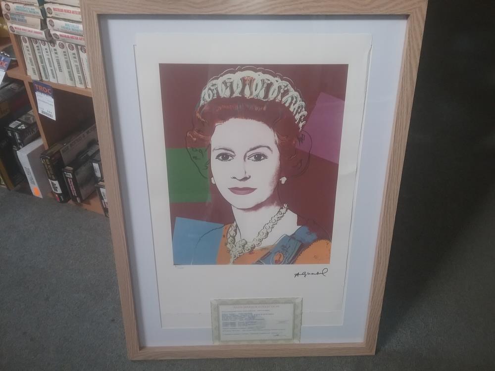 LITHOGRAPHIE SIGNEE ANDY WARHOL 81/100 CERTIFICAT D'AUTHENTICITÉ 
