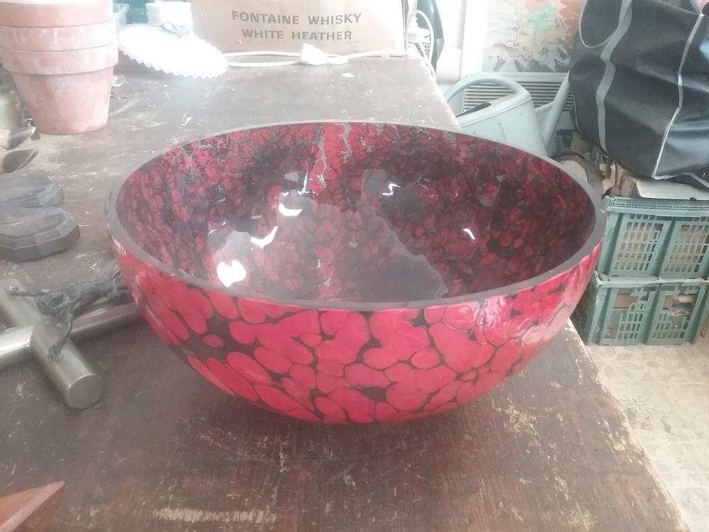 GRAND SALADIER VERRE ROUGE