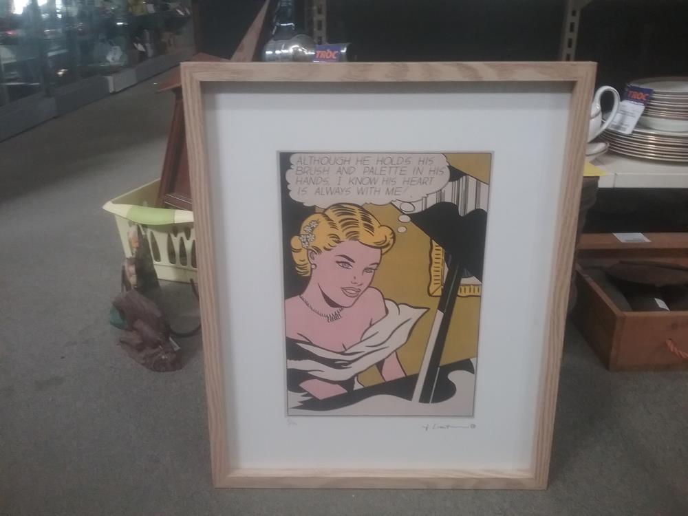 LITHOGRAPHIE SIGNEE ROY LICHTENSTEIN 81/150 AVEC CERTIFICAT D'AUTHENTICITÉ